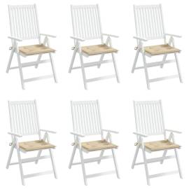 Perne scaune de grădină 6 buc bej 50x50x3 cm țesătură oxford, 4 image