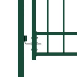 Poartă de gard cu țepușe, verde, 100x150 cm, oțel, 3 image