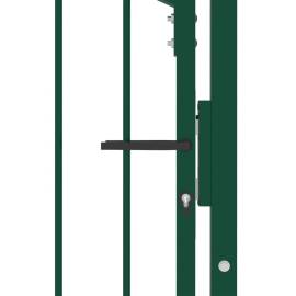 Poartă de gard cu țepușe, verde, 100x200 cm, oțel, 4 image