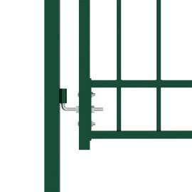 Poartă de gard cu țepușe, verde, 100x200 cm, oțel, 3 image