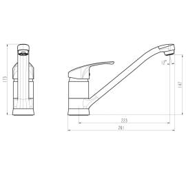SchÜtte baterie mixer chiuvetă „tassoni”, crom, presiune joasă, 2 image