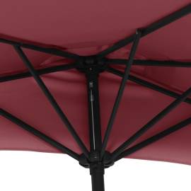 Umbrelă de balcon tijă aluminiu bordo 270x144x222 cm semirotund, 6 image