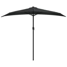 Umbrelă de balcon tijă aluminiu negru 270x144x222cm semicerc, 3 image