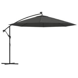 Umbrelă de consolă cu led și stâlp de metal, antracit, 350 cm, 2 image