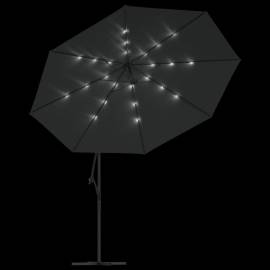 Umbrelă de consolă cu led și stâlp de metal, antracit, 350 cm, 6 image