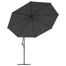 Umbrelă de consolă cu led și stâlp de metal, antracit, 350 cm, 5 image