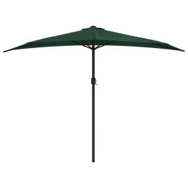 Umbrelă de soare de balcon, tijă aluminiu, verde, 300x155 cm, 3 image