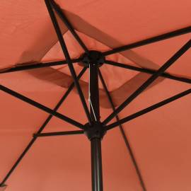 Umbrelă de soare exterior, stâlp metalic, cărămiziu, 300x200 cm, 5 image