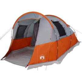 Cort de camping tunel 4 persoane, gri/portocaliu, impermeabil, 2 image