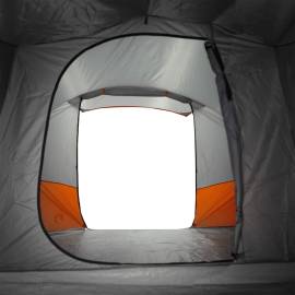 Cort de camping tunel 4 persoane, gri/portocaliu, impermeabil, 10 image