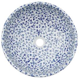 Lavoar de blat, alb și albastru, rotund, Φ41x14 cm, ceramică, 4 image