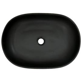 Lavoar de blat, negru și albastru, 59x40x14 cm, ceramică, oval, 6 image