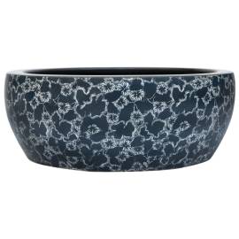 Lavoar de blat, negru și albastru, rotund, Φ41x14 cm, ceramică, 2 image