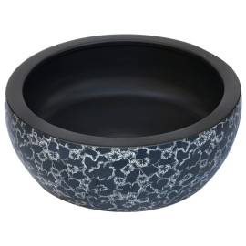Lavoar de blat, negru și albastru, rotund, Φ41x14 cm, ceramică, 3 image