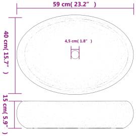 Lavoar de blat, nisipiu, 59x40x15 cm, ceramică, oval, 8 image