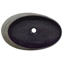 Lavoar de blat, violet și gri, 59x40x14 cm, ceramică, oval, 6 image