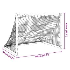Poartă de fotbal pentru copii, pliabilă, negru, 90x64x64 cm, 10 image