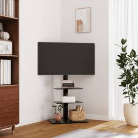 Suport tv pe colț cu 3 niveluri pentru 32-65 inch, negru