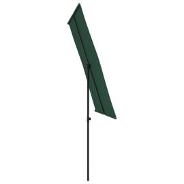Umbrelă de soare de exterior, stâlp aluminiu, verde, 2 x 1,5 cm, 5 image