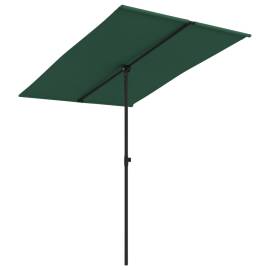 Umbrelă de soare de exterior, stâlp aluminiu, verde, 2 x 1,5 cm, 2 image