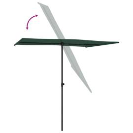 Umbrelă de soare de exterior, stâlp aluminiu, verde, 2 x 1,5 cm, 6 image