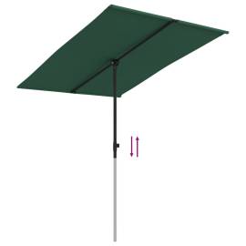 Umbrelă de soare de exterior, stâlp aluminiu, verde, 2 x 1,5 cm, 7 image