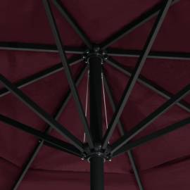 Umbrelă de soare de exterior stâlp aluminiu roșu bordo 600 cm, 4 image