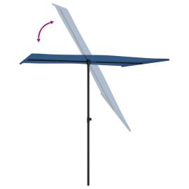 Umbrelă de soare exterior, stâlp aluminiu, azuriu, 2 x 1,5 m, 6 image