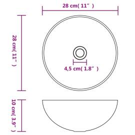 Chiuvetă de baie, crem mat, ceramică, rotund, 6 image