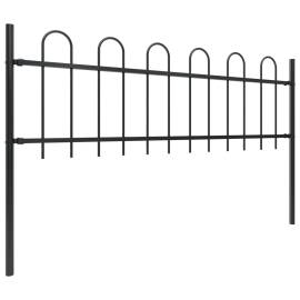 Gard de grădină cu vârf curbat, negru, 15,3 m, oțel, 2 image