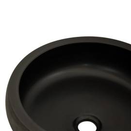 Lavoar de blat, negru și maro, rotund, Φ41x14 cm, ceramică, 5 image