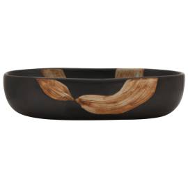 Lavoar de blat, negru, 59x40x14 cm, ceramică, oval, 3 image