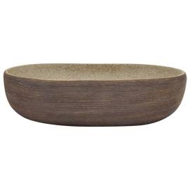Lavoar de blat, nisipiu și maro 59x40x14 cm, ceramică, oval, 3 image