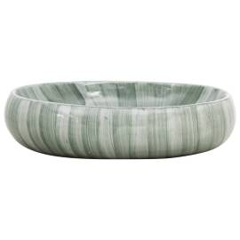 Lavoar de blat, verde, 59x40x15 cm, ceramică, oval, 3 image