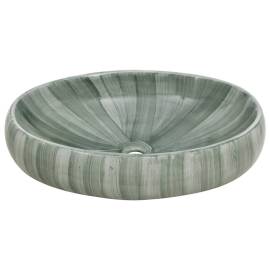 Lavoar de blat, verde, 59x40x15 cm, ceramică, oval, 4 image