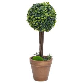 Plante artificiale cimișir cu ghiveci, 2 buc. verde 41 cm minge, 2 image
