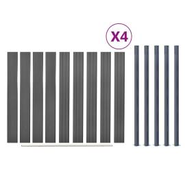 Set panouri pentru gard, gri, 699x186 cm, wpc, 8 image