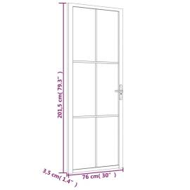 Ușă de interior, 76x201,5 cm, alb, sticlă mată și aluminiu, 7 image