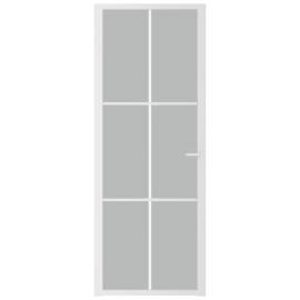 Ușă de interior, 76x201,5 cm, alb, sticlă mată și aluminiu, 3 image