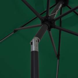 Umbrelă de soare, led-uri și stâlp aluminiu, verde, 300 cm, 6 image