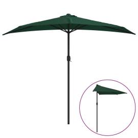 Umbrelă de soare pentru balcon, tijă aluminiu, verde, 270x144cm, 2 image