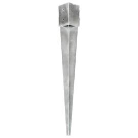 Țăruși de sol, 6 buc., argintiu, 12x12x89 cm, oțel galvanizat, 2 image