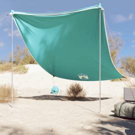 Baldachin de plajă cu ancore de nisip, verde, 214x236 cm