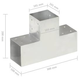 Conector de grindă, formă t, 101 x 101 mm, metal galvanizat, 6 image