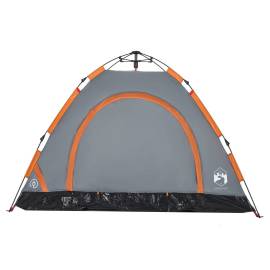 Cort de camping, 3 persoane, gri/portocaliu, setare rapidă, 7 image