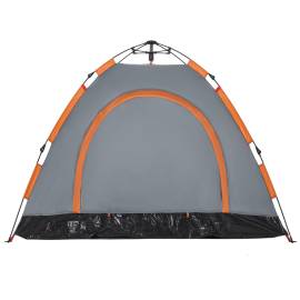 Cort de camping, 3 persoane, gri/portocaliu, setare rapidă, 9 image