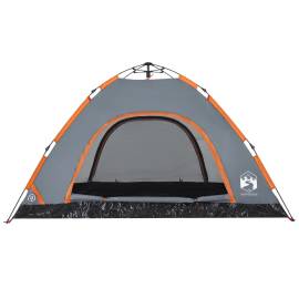 Cort de camping, 4 persoane, gri/portocaliu, setare rapidă, 6 image