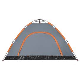 Cort de camping, 4 persoane, gri/portocaliu, setare rapidă, 9 image