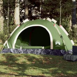 Cort de camping pentru 3 persoane, setare rapidă, verde