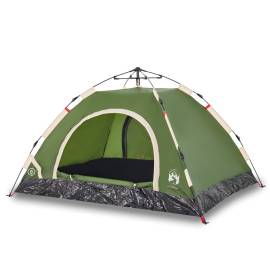 Cort de camping pentru 3 persoane, setare rapidă, verde, 2 image